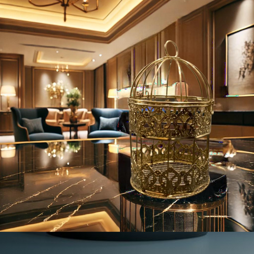 Golden Decoration Cage Set