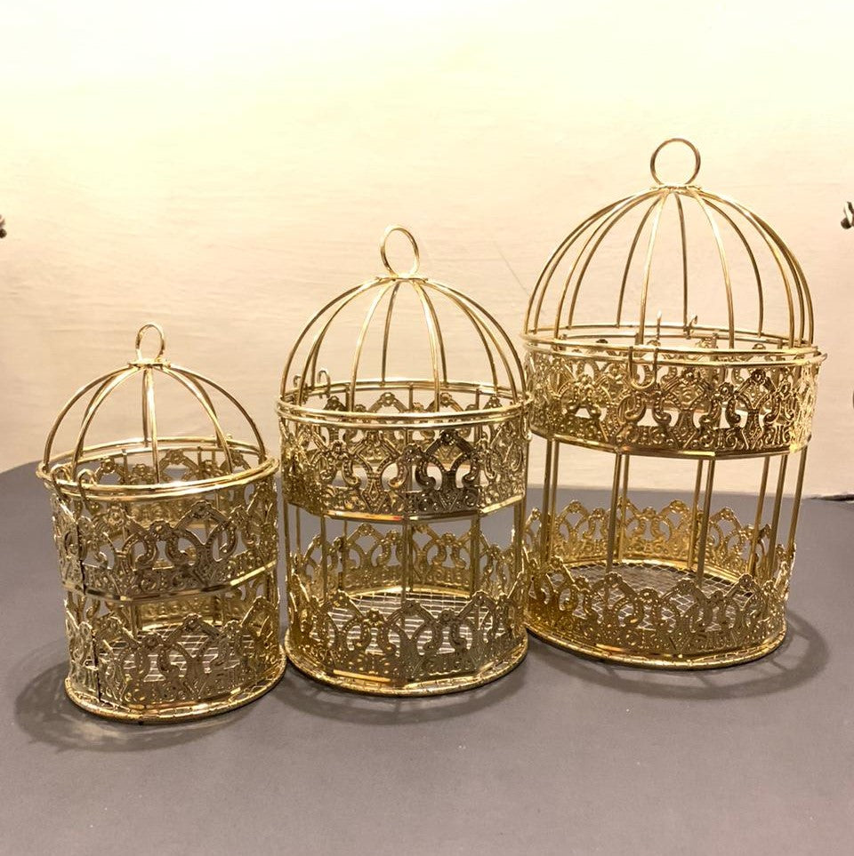 Golden Decoration Cage Set